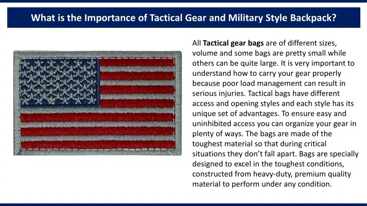 what is the importance of tactical gear