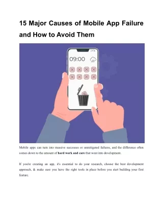 15 Major Causes of Mobile App Failure and How to Avoid Them