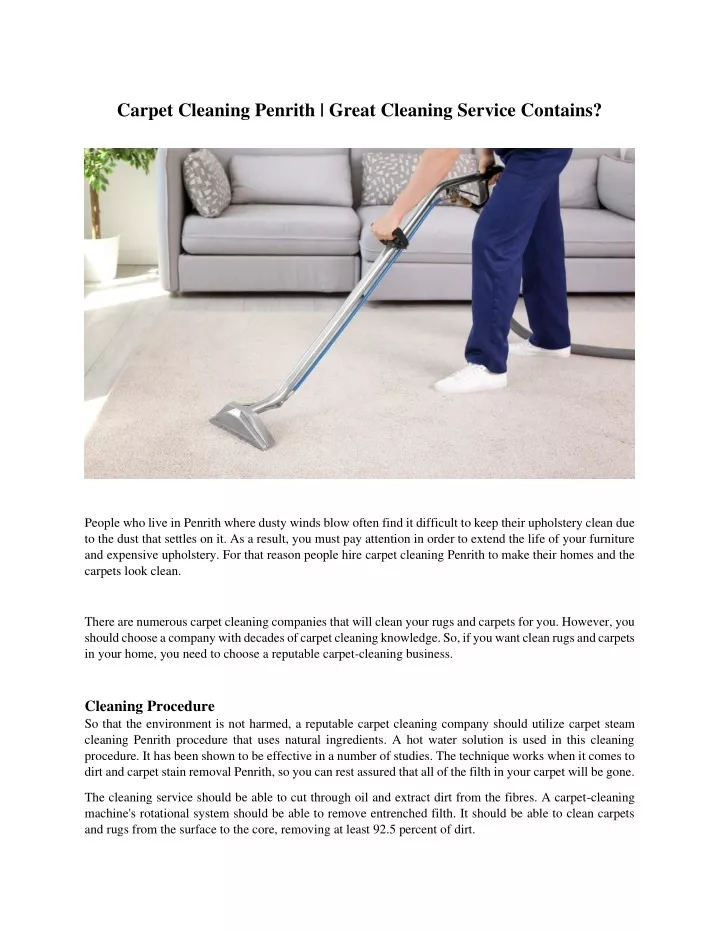carpet cleaning penrith great cleaning service