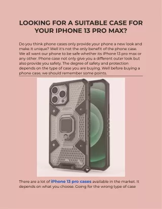Suitable Case For Your IPhone 13 Pro Cases