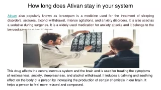 How long does Ativan stay in your system