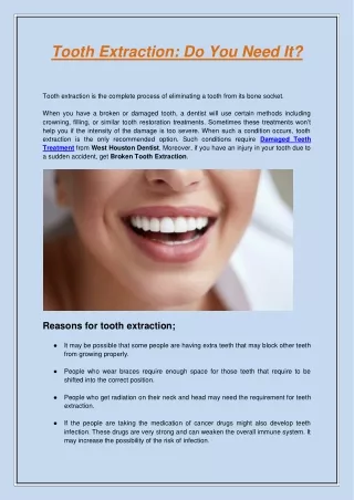 tooth extraction do you need it