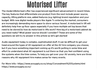 Motorised Lifter