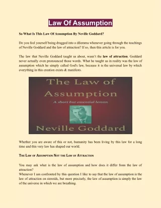 Law Of Assumption