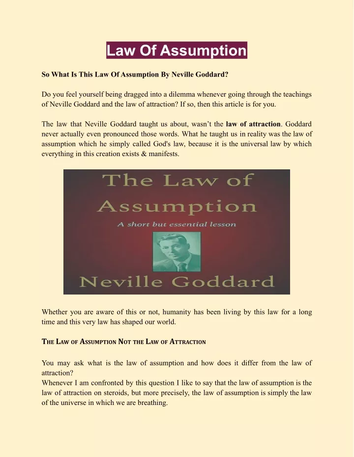 law of assumption