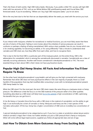 20 Amusing Video Recordings Concerning Amazing High CBD Low THC Seeds Canada