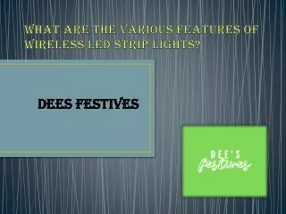 What Are The Various Features Of Wireless LED