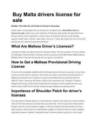 Malta drivers