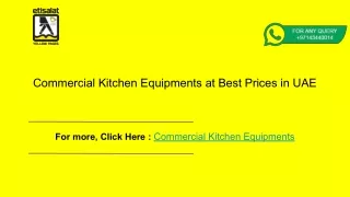 Commercial Kitchen Equipments at Best Prices in UAE