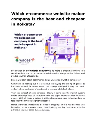 which e commerce website maker company