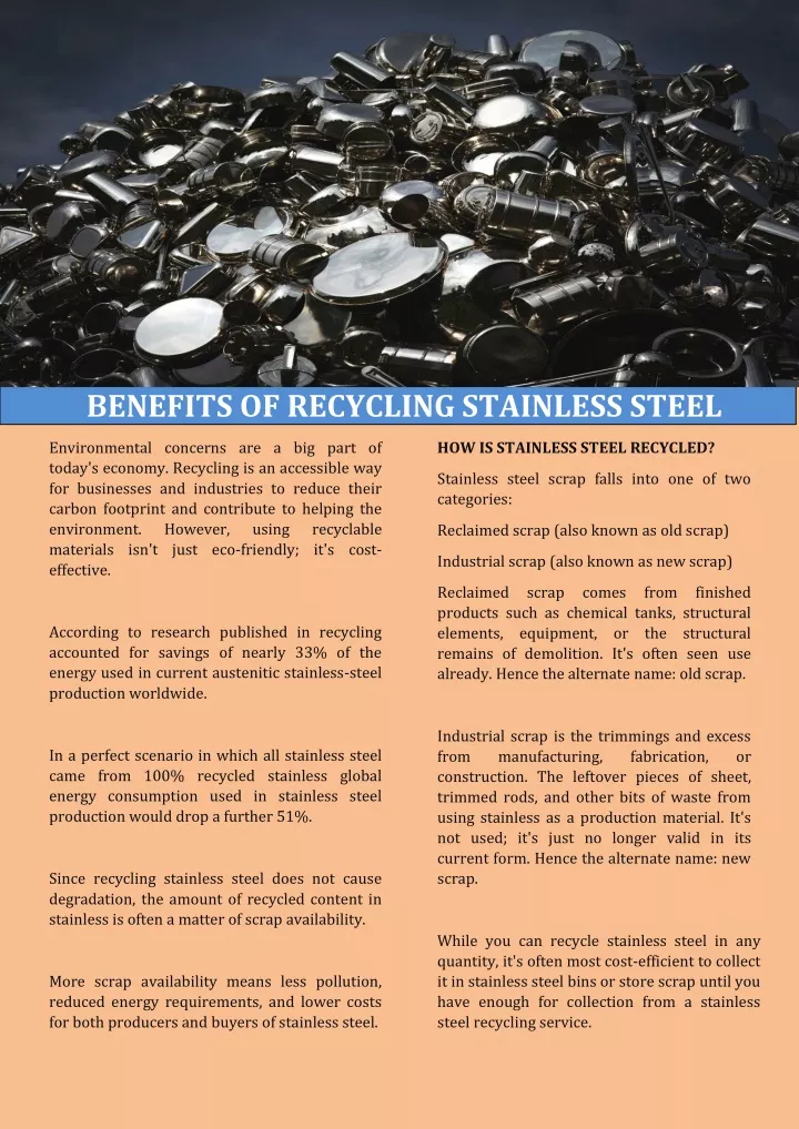 benefits of recycling stainless steel