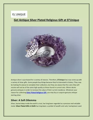 Get Antique Silver Plated Religious Gift at El’Unique