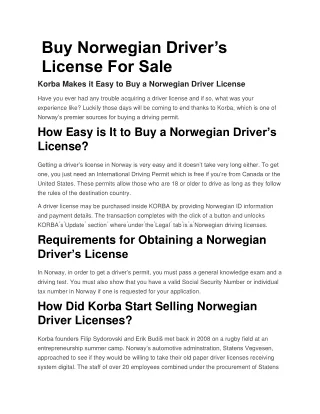Norwegian Drivers