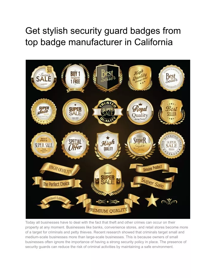 get stylish security guard badges from top badge