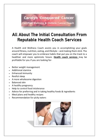 Consultation By Our Professional Wellness Coaches