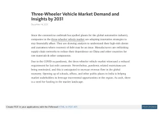 three wheeler vehicle market demand and insights