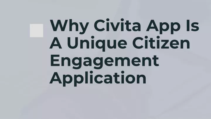 why civita app is a unique citizen engagement application