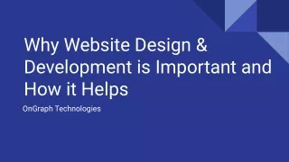 why website design development is important