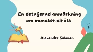 Alexander Suliman | Fakta om immaterialrätt