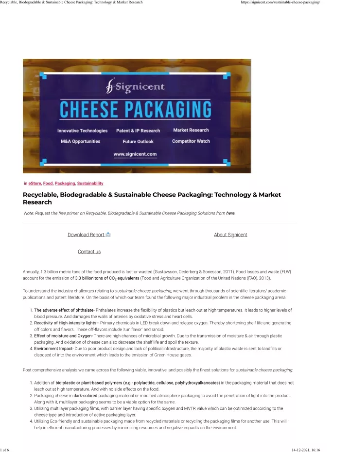 recyclable biodegradable sustainable cheese