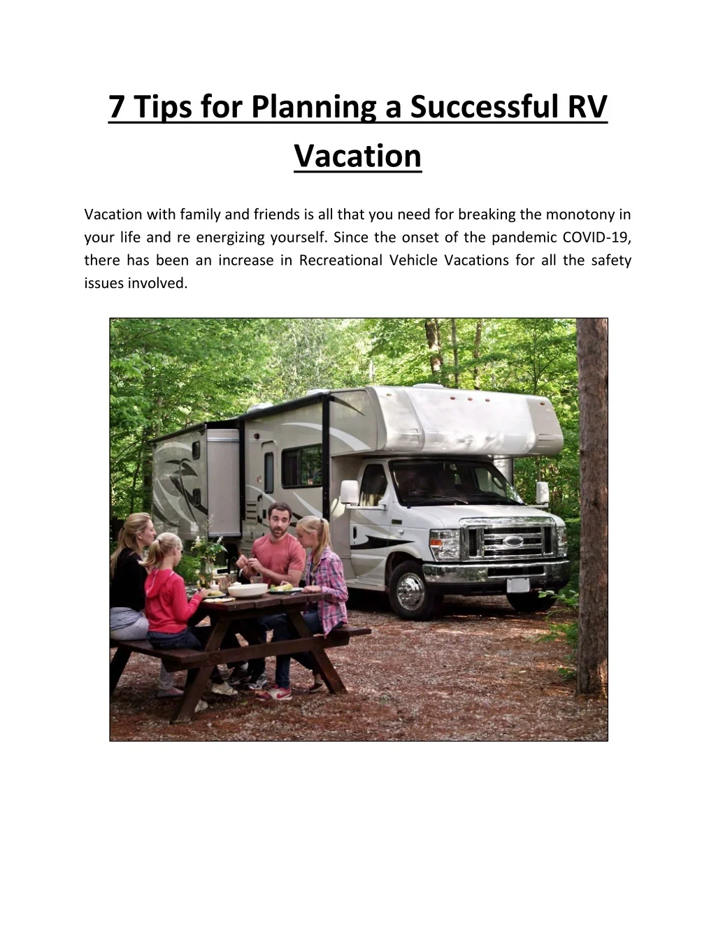 PPT - 7 Tips for Planning a Successful RV Vacation PowerPoint ...