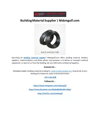 Building Material Supplier | Msbmgulf.com