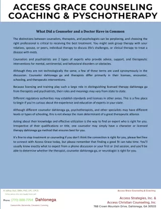 what did a counselor and a doctor have in common