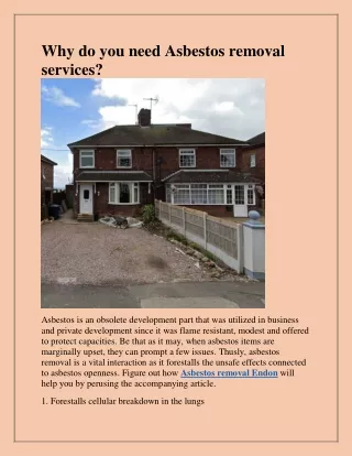why do you need asbestos removal services