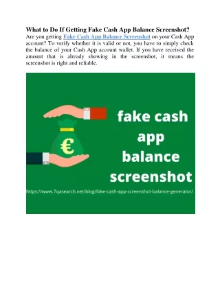 What to Do If Getting Fake Cash App Balance Screenshot?