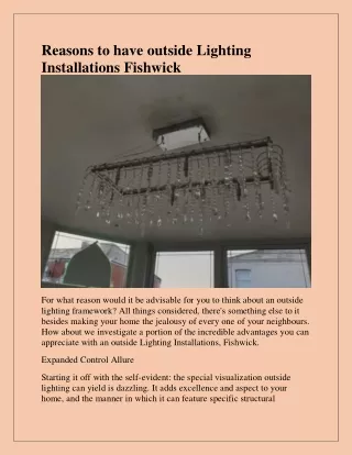 reasons to have outside lighting installations