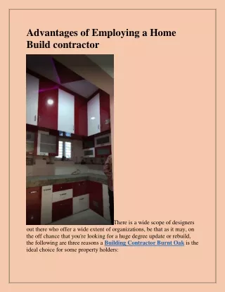 advantages of employing a home build contractor