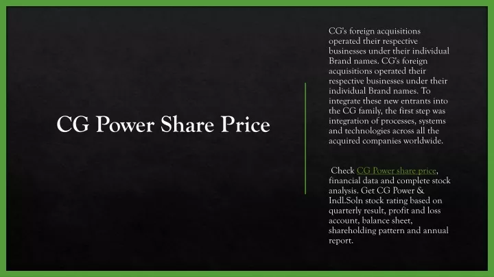 cg power share price