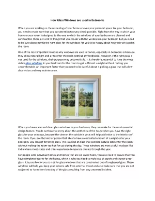 how glass windows are used in bedrooms