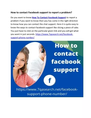 how to contact facebook support to report
