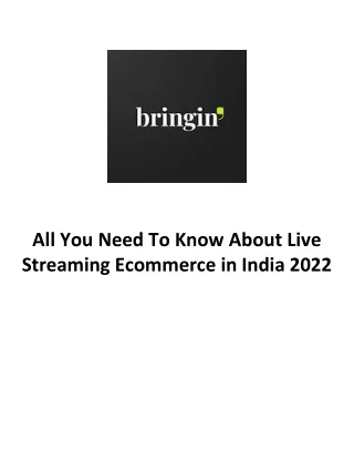 All You Need To Know About Live Streaming Ecommerce In India 2022
