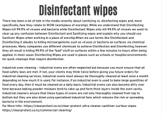 Disinfectant wipes