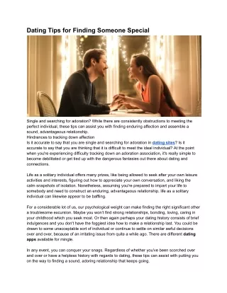 dating tips for finding someone special