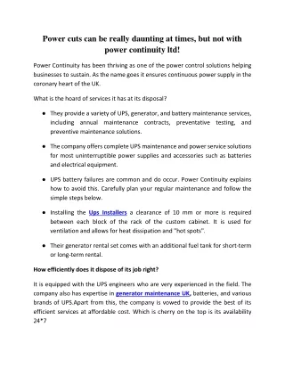 power cuts can be really daunting at times