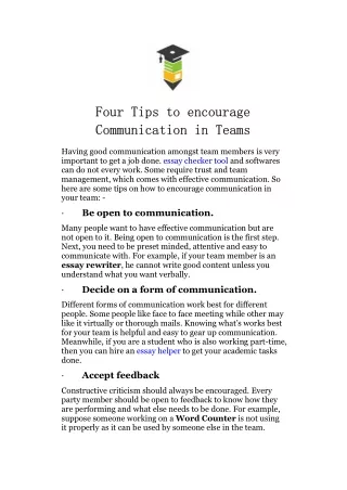four tips to encourage four tips to encourage