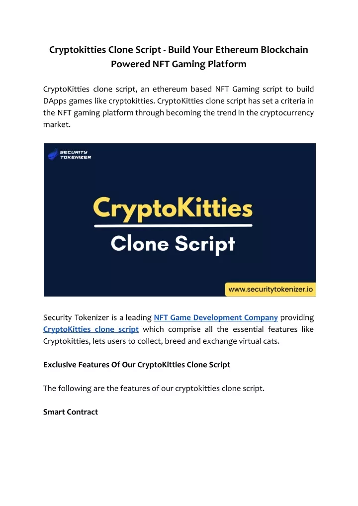 cryptokitties clone script build your ethereum