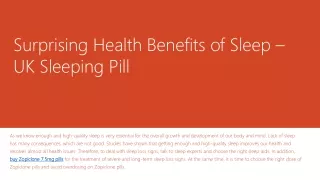 Surprising Health Benefits of Sleep – UK Sleeping pill