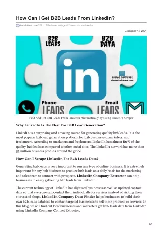 how can i get b2b leads from linkedin
