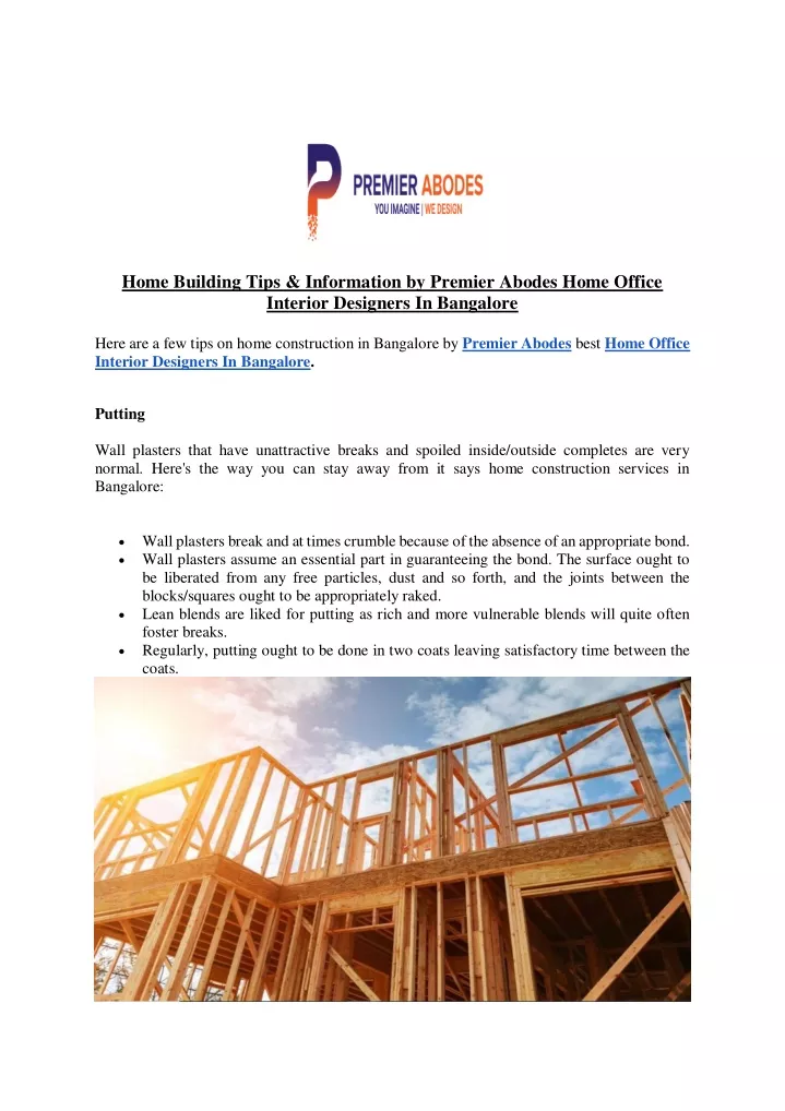 home building tips information by premier abodes