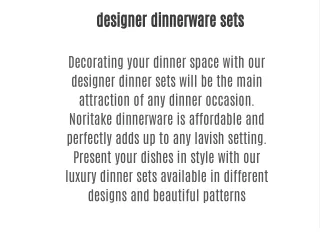 Designer dinnerware set