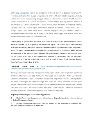 global log management market by component