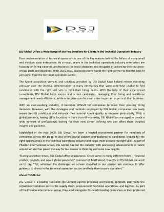 dsj global offers a wide range of staffing