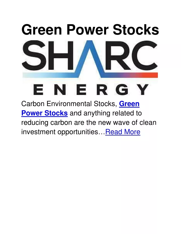 green power stocks