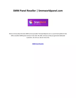 SMM Panel Reseller