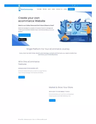 Ecommerce Website Builder | Create an Online Store | MoreCustomersApp