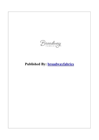 published by broadwayfabrics